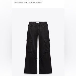 ZARA Black Wide leg Cargo jeans - NWT